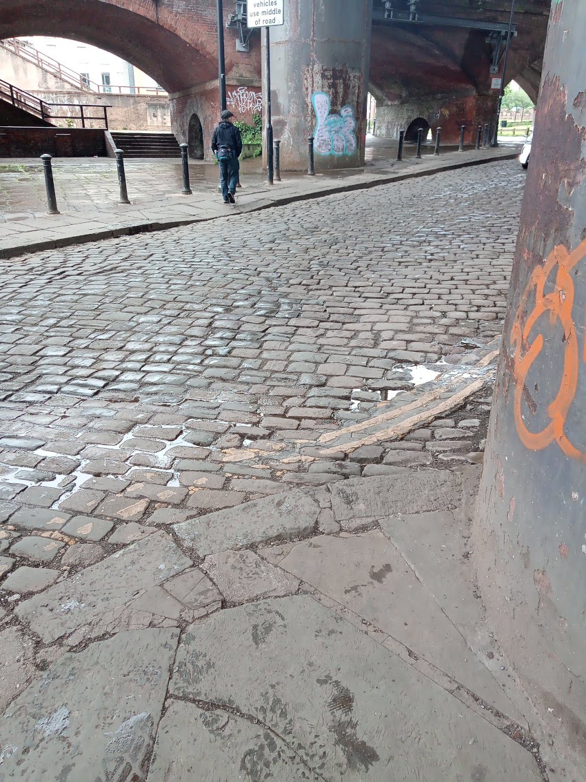 Cobbled road around Castlefield area